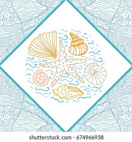Beautiful sea background. Vector illustration.