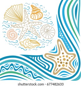 Beautiful sea background. Vector illustration.