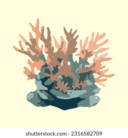 beautiful sea coral detail illustration