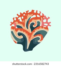 beautiful sea coral detail illustration