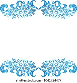 Beautiful sea decorative element. Vector illustration