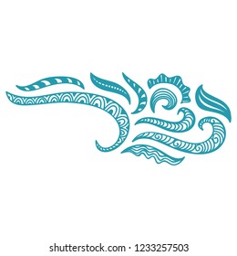 Beautiful sea decorative element. Vector illustration