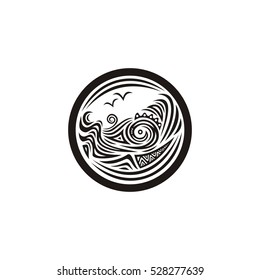 Beautiful sea decorative element. Vector illustration.