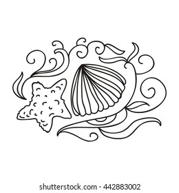 Beautiful sea design element. Vector illustration.