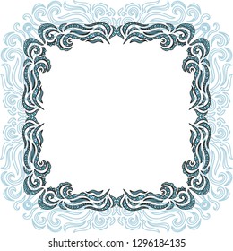 Beautiful sea frame. Vector illustration