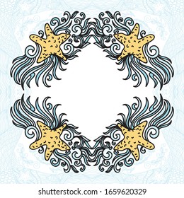 Beautiful sea frame. Vector illustration