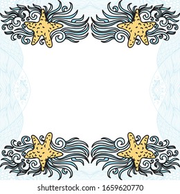 Beautiful sea frame. Vector illustration