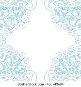 Beautiful sea frame. Vector illustration.