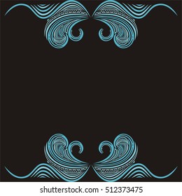 Beautiful sea frame. Vector illustration.