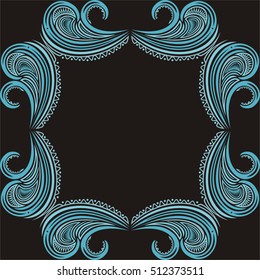 Beautiful sea frame. Vector illustration.