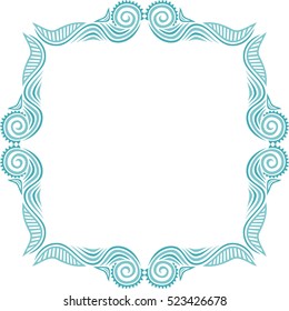 Beautiful sea frame. Vector illustration.