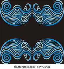 Beautiful sea frame. Vector illustration.