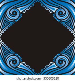 Beautiful sea frame. Vector illustration.