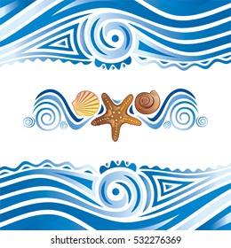 Beautiful Sea Frame. Vector Illustration.