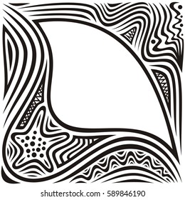 Beautiful sea frame. Vector illustration.