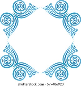 Beautiful sea frame. Vector illustration.