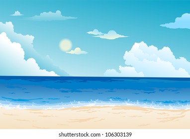 Beautiful Sea Landscape Background vector