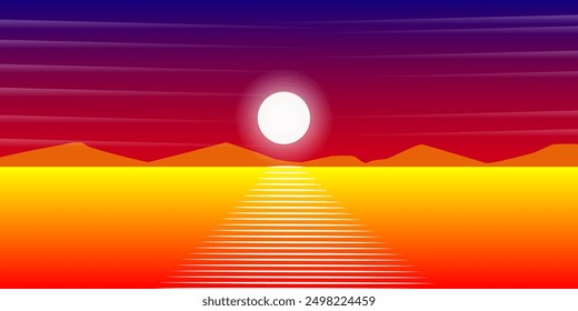 Beautiful Sea Landscape at evening sunset , Summer background