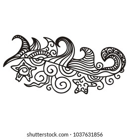 Beautiful sea pattern. Vector illustration