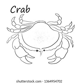 Beautiful Sea Print Crab art line vector illustration