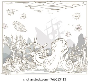 Under Sea Sketch Images Stock Photos Vectors Shutterstock