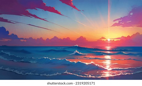 Schöne Meereslandschaft oder Seascape bei der Dämmerung oder bei der Morgendelle