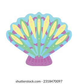 Beautiful sea shell on white background