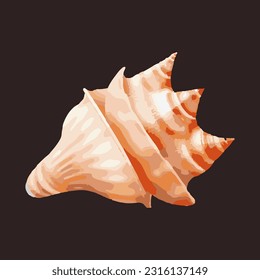 Beautiful sea shells 3d detailed illustration