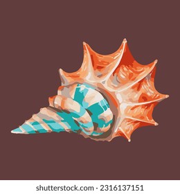 Beautiful sea shells 3d detailed illustration