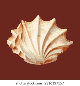 Beautiful sea shells 3d detailed illustration