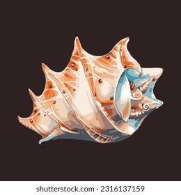 Beautiful sea shells 3d detailed illustration