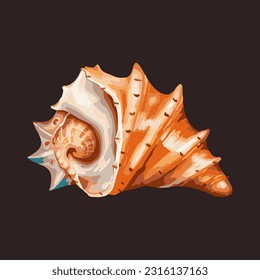 Beautiful sea shells 3d detailed illustration