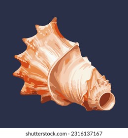 Beautiful sea shells 3d detailed illustration