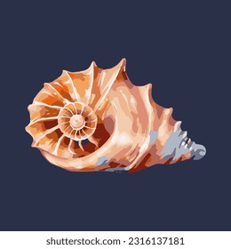 Beautiful sea shells 3d detailed illustration