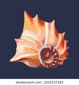 Beautiful sea shells 3d detailed illustration
