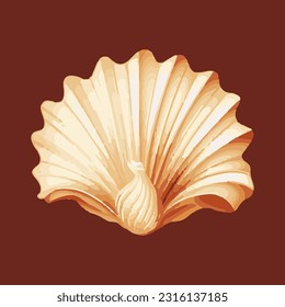 Beautiful sea shells 3d detailed illustration