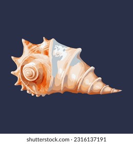 Beautiful sea shells 3d detailed illustration