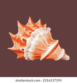 Beautiful sea shells 3d detailed illustration
