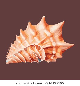Beautiful sea shells 3d detailed illustration
