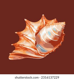 Beautiful sea shells 3d detailed illustration