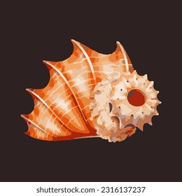 Beautiful sea shells 3d detailed illustration