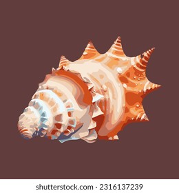 Beautiful sea shells 3d detailed illustration