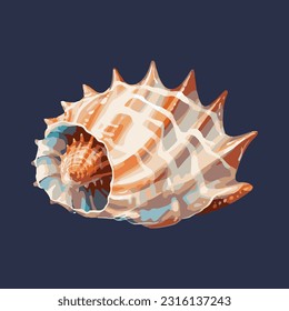 Beautiful sea shells 3d detailed illustration