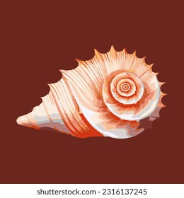 Beautiful sea shells 3d detailed illustration