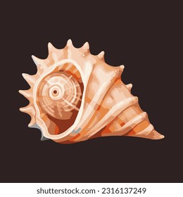 Beautiful sea shells 3d detailed illustration