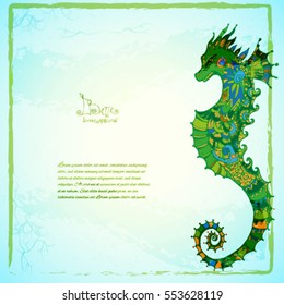 Beautiful sea summer background of seahorse