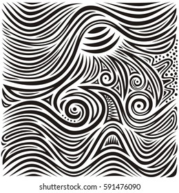 Beautiful sea and sun. Vector illustration.