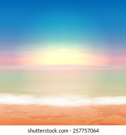 Beautiful sea sunset. EPS10 vector.