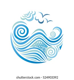Beautiful sea. Vector illustration.