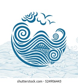 Beautiful sea. Vector illustration.